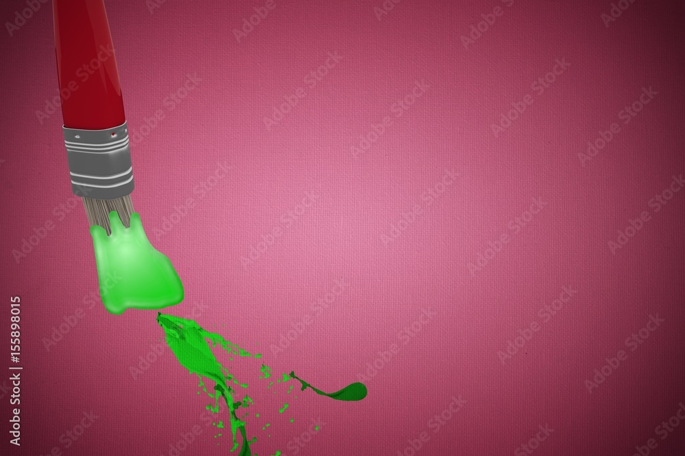 Poster composite image of digitally generated image of red paintbrush