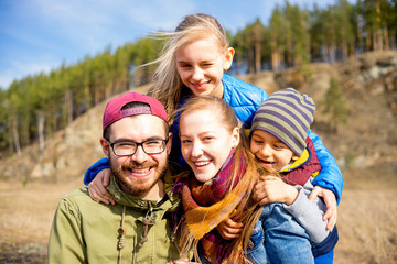 Family is on a picnic