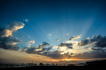 Damatic sunset sky - Sky, Cloud - Sky, Cloudscape, Sunset, Sun