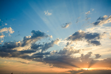 Damatic sunset sky - Sky, Cloud - Sky, Cloudscape, Sunset, Sun