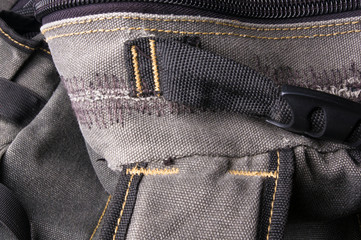 fittings and zips in the backpack