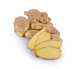 ginger slice isolate on white backgroud