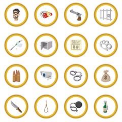 Fototapeta premium Crime cartoon icon circle