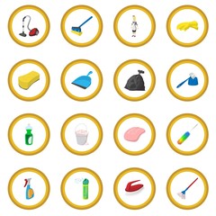 Cleaning cartoon icon circle