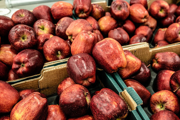 Ripe Red Apples in a Marketplace