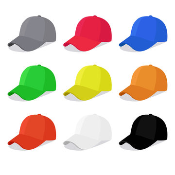 Flat caps set with different colors