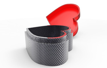 Heart shaped box with 3D