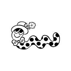Snake funny cartoons. . outlined cartoon drawing sketch illustration vector.