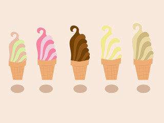 Conos de helado de diferentes colores - 155908882