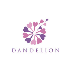 Illustration of concept logo of dandelion. Vector