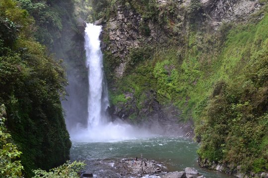 waterfall and river