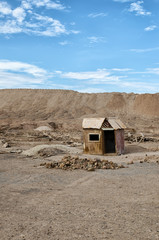 Abandoned salitrera town in Chilean desert