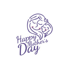 Illustration for Happy Mother Day congratulation card.Vector