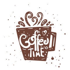 Vintage calligraphy style quote for theme coffee. Perfect for t-shirt design, poster,cup etc. Vector illustration