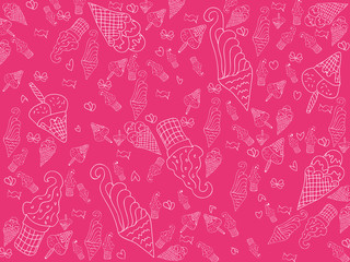 Lindo patrón rosa de helados - 155913816