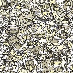Obraz premium Seamless pattern for summer time theme. Vector illustration