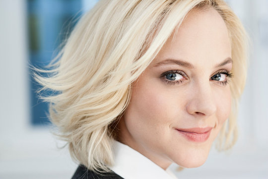 Businesswoman looking at viewer