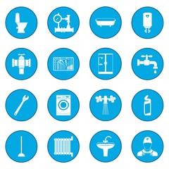 Sanitary engineering icon blue