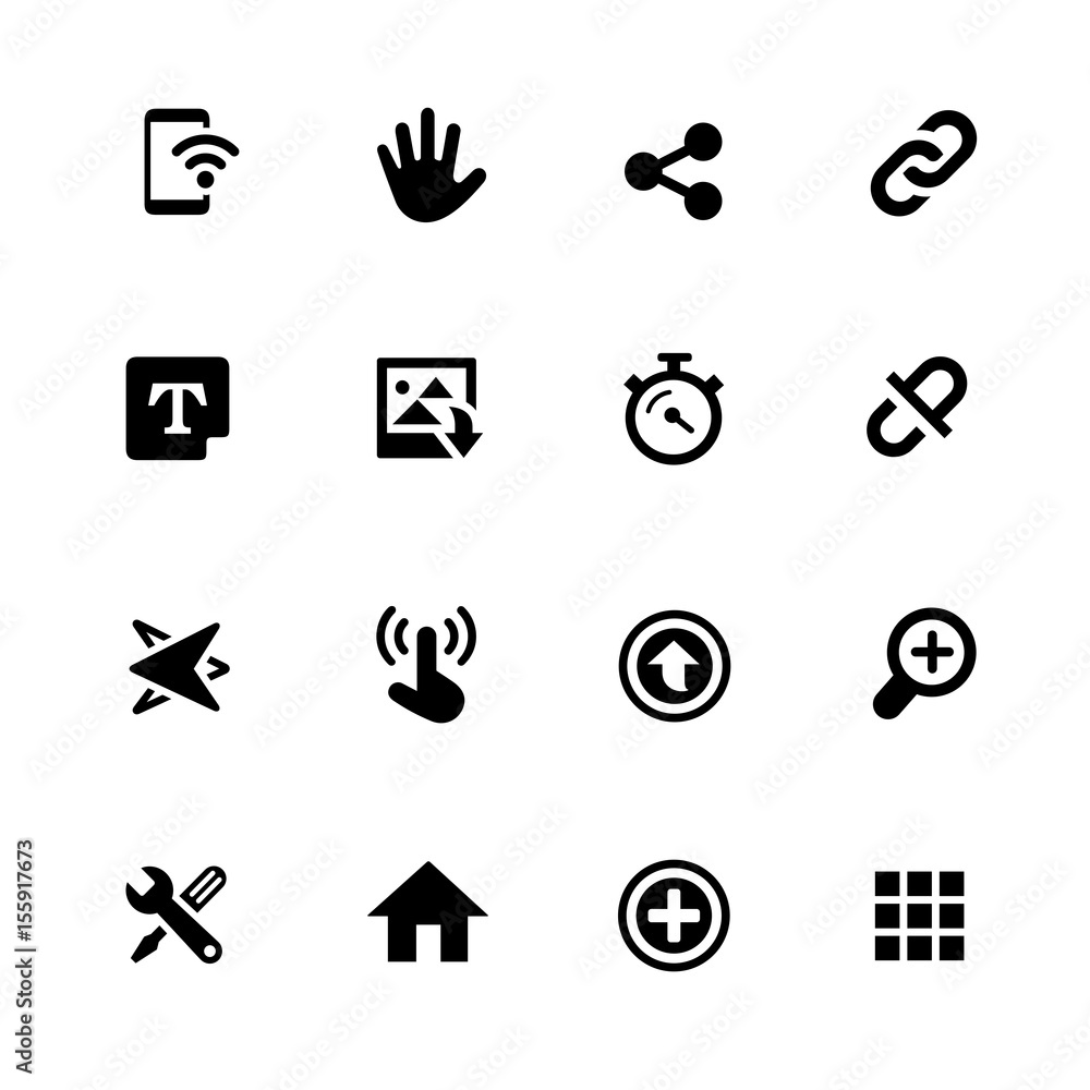 Poster system icons // black series - vector icons for your digital or print projects.