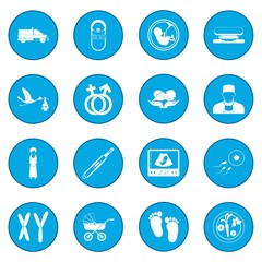 Fototapeta premium Pregnancy icon blue