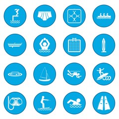 Water sport icon blue