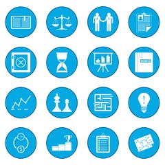 Business office icon blue