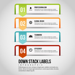 Down Stack Labels Infographic