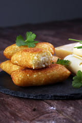 Homemade potato croquettes with parmesan and chives, nice and simple, but delicious light food