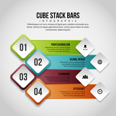 Cube Stack Bars Infographic