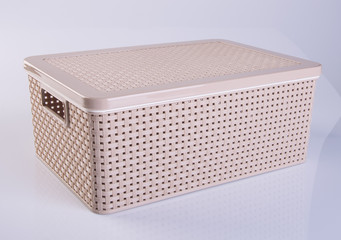 Box or Plastic storage box Plastic container on a background.