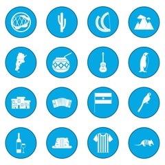 Argentina set icon blue