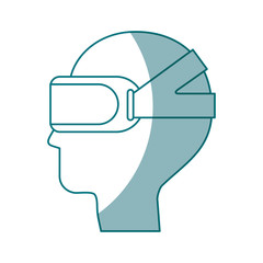 gamer with virtual reality glasses vector illustration design