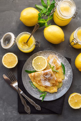 Crepes with lemon curd