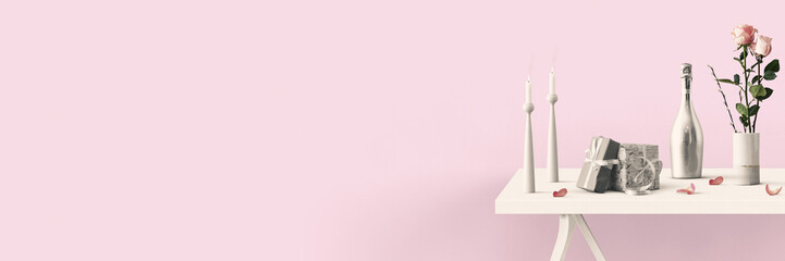 Celebration decoration on a table - birthday, Valentine´s day, welcome 