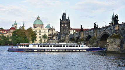 historic Charles bridge in Prague,Czech republic