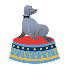 Sealion cartoon animal icon vector illustration graphic design
