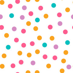 Cute circle seamless pattern on white background