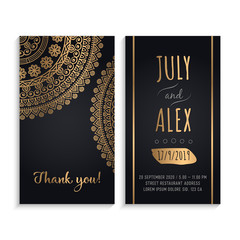 Vector luxury wedding invitation with mandala