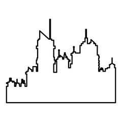 line modern city with skyscrapers. building urban panorama vector illustration