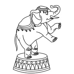 elephant circus entertainment balance icon vector illustration