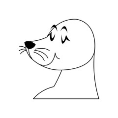 seal animal circus carnival show image vector illustration