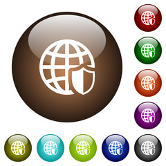 Internet security color glass buttons