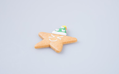 cake decoration or star shape christmas cookies on background.