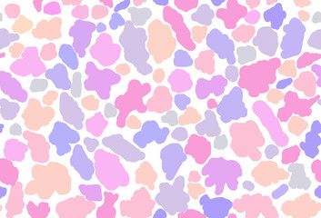 Hand drawn spot seamless pattern. Abstract pastel spots background.