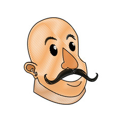 strong man mustache circus character image vector illustration