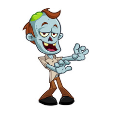 Funny zombie to celebrate halloween party