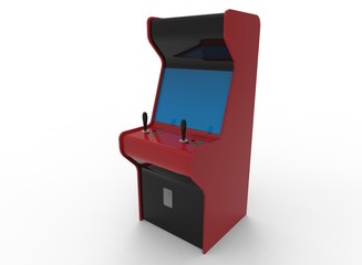 3d illustration of retro vintage game machine. white background isolated. icon for game web.