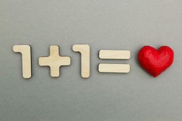 Example: one plus one is exactly love.