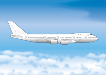 Passenger plane, drawing, illustration