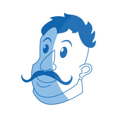 strong man mustache circus character image vector illustration